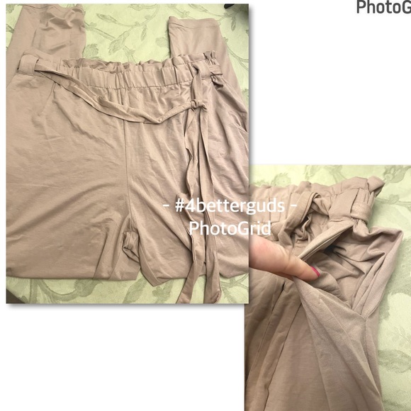 New FashionNova Finders Keepers Tie Waist Cropped Pants Coco Tan Size 1X 14 16 - Picture 8 of 16